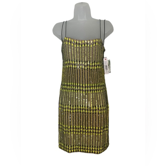 Alice + Olivia Fifi Embellished Tulle Mini Dress Green Black Size 6 NWT $895 - Picture 2 of 8